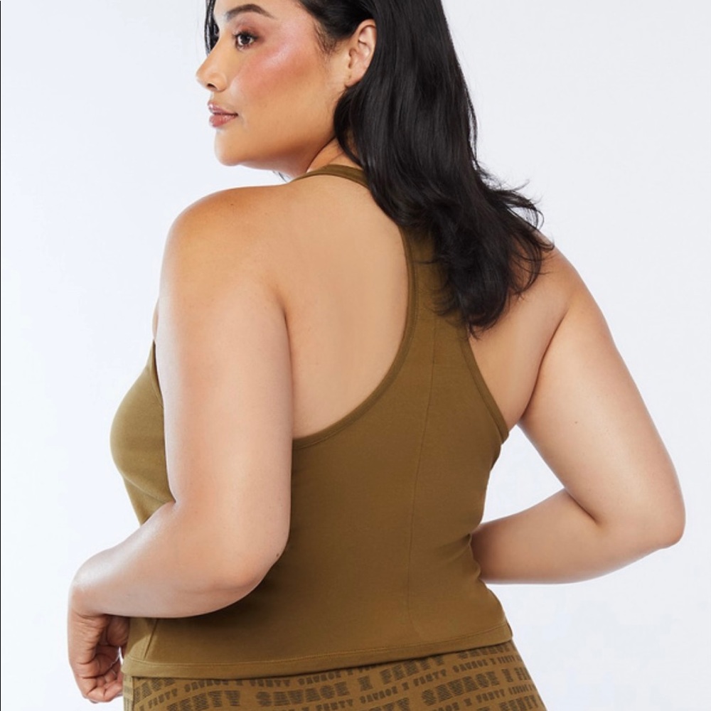 Savage Fenty Size S Green Racerback Tank - Picture 2 of 2